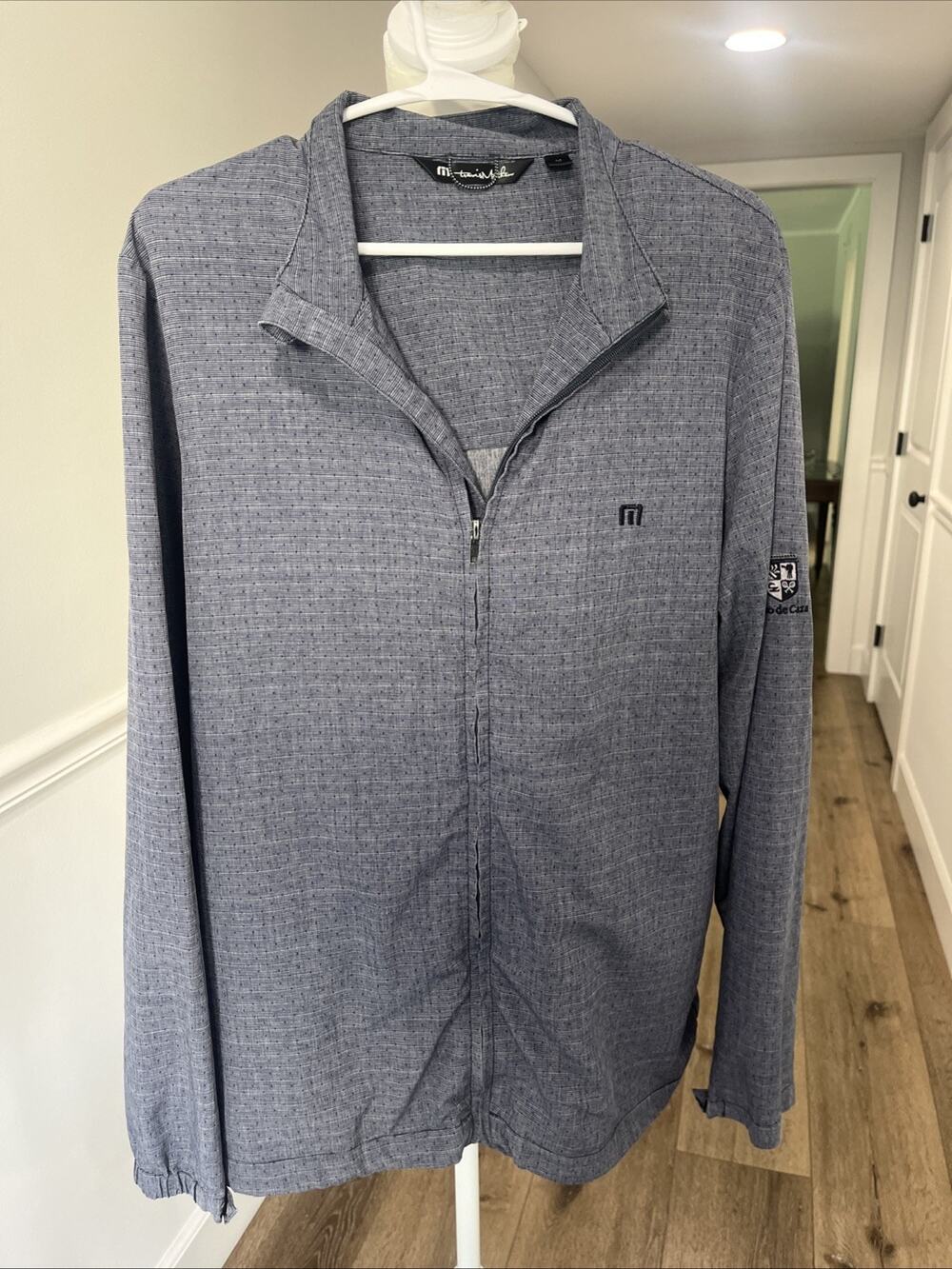 Travis Mathew Jacket Mens Med Coto De Caza Blue Lightweight Golf Full Zip Up